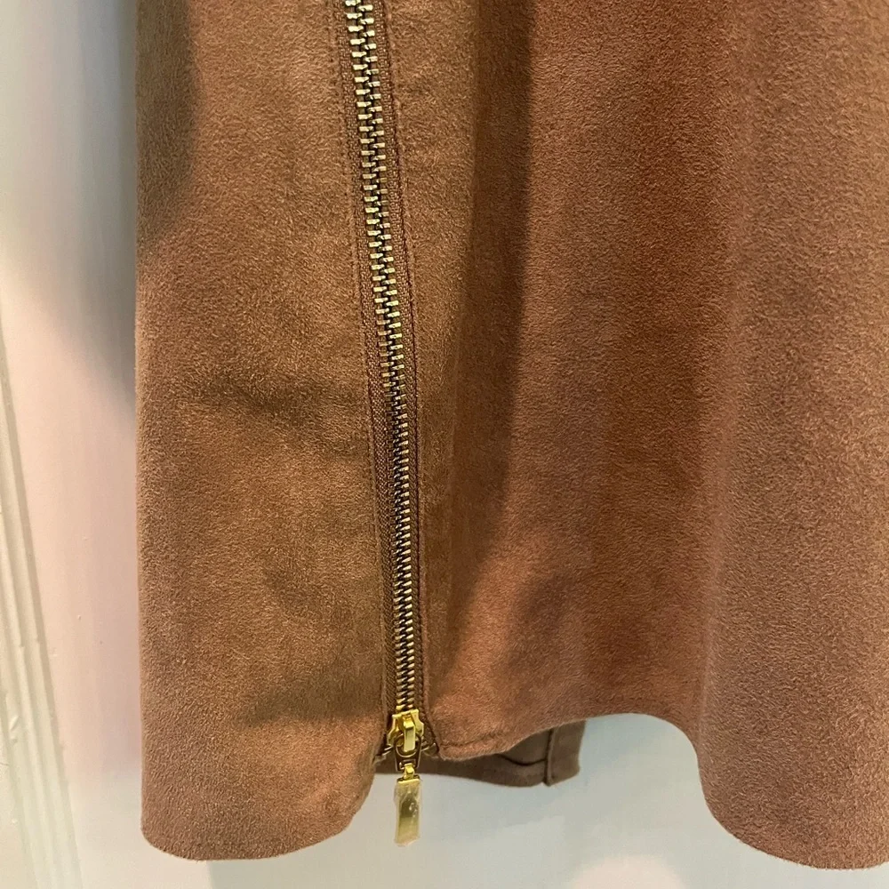 Chico’s Western Tan Faux Suede Jacket Designer Size 0, Size Small or 4 - Picture 5 of 7